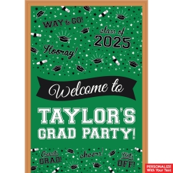 Graduation Green PERSONALIZED Giant Vinyl Keepsake Door Sign