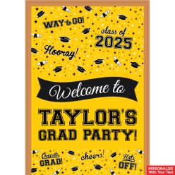 Graduation Yellow PERSONALIZED Giant Vinyl Keepsake Door Sign