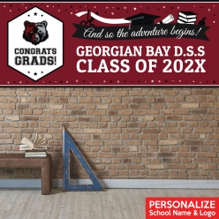 Grad Burgundy Logo PERSONALIZED Giant Vinyl Keepsake Banner