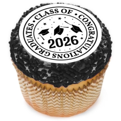 Graduates 2026 Cupcake Icing Toppers 12pk