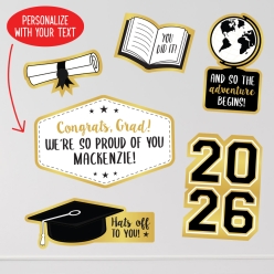 Grad Personalized Large Vinyl Wall Decals 6pk