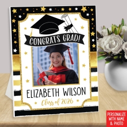 Black & Gold Grad Congrats Custom Photo 14