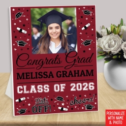 Burgundy Grad Congrats Custom Photo 14