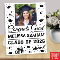 White Grad Congrats Custom Photo 14
