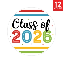 Class of 2026 Bright Favour Stickers 12pk