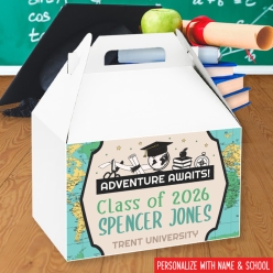 Adventure Awaits Grad 2026 PERSONALIZED Gable Box