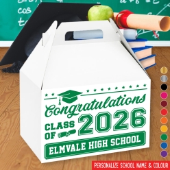 Congrats Class of 2026 Custom School Name Gable Box