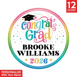 Girl Grad Personalized Favour Stickers 12PK
