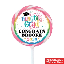 Grad Girl PERSONALIZED Lollipops - 12 Pk
