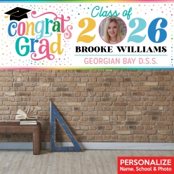Grad Girl PHOTO PERSONALIZED Giant Vinyl Keepsake Banner