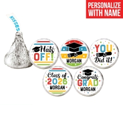 Grad Bright Custom Hershey Kisses Stickers 100PK