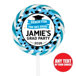 Graduation Sky PERSONALIZED Lollipops - 12 Pk