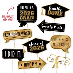 Grad 2026 Personalized Photo Props 9pk