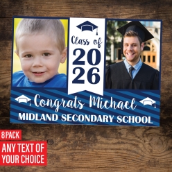 Grad Classic 2026 Then & Now 5x7 PHOTO Cards- 8 Pk
