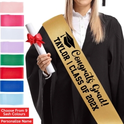 Personalized Congrats Grad Sash w/ Black