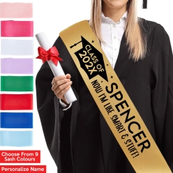 Smart & Stuff Grad Personalized Sash w/ Black