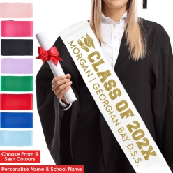 65% OFF: Personalized Graduation Class of 2025 Sash w/ Gold
