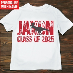 55% OFF: Dino 2025 Grad Personalized T-shirt- Choose Size