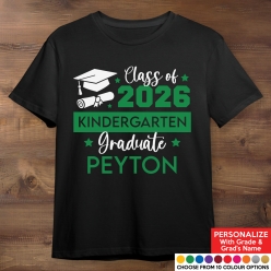Grad Custom Grade & Name Black Shirt-Choose A Colour
