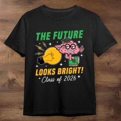 Future Looks Bright Elementary Grad Black Tshirt