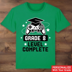 Gamer Personalized Grade Graduation Green Tshirt