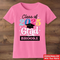 55% OFF: Girl Grad Personalized Pink Tshirt
