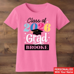 Girl Grad Personalized Pink Tshirt