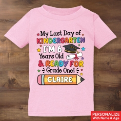 Last Day of Kindergarten Light Pink T-shirt