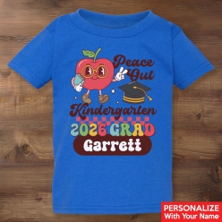 2026 Kindergarten Grad Personalized Blue Tshirt