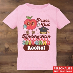 2026 Kindergarten Grad Personalized Light Pink Tshirt