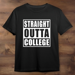 Straight Outta College Black T-shirt