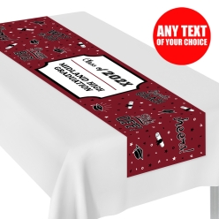 Burgundy PERSONALIZED Vinyl 5ft Grad Table Runner