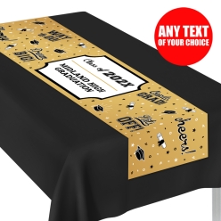 Gold PERSONALIZED Vinyl 5ft Grad Table Runner