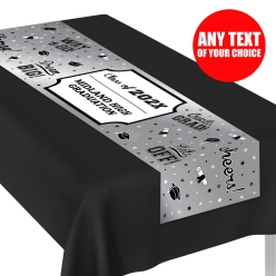 Silver PERSONALIZED Vinyl 5ft Grad Table Runner