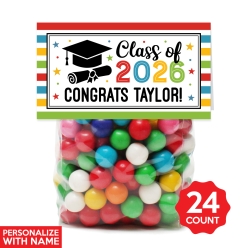 Bright Grad Personalized Treat Bags & Tags 24pk