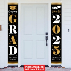 Grad Black & Gold CUSTOM Giant Vertical Double Vinyl Banners 72