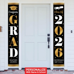 Grad Black & Gold CUSTOM Giant Vertical Double Vinyl Banners 72