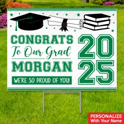 34% OFF: Green Grad All Weather PERSONALIZED Large Yard Sign