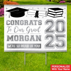 34% OFF: Silver Grad All Weather PERSONALIZED Large Yard Sign