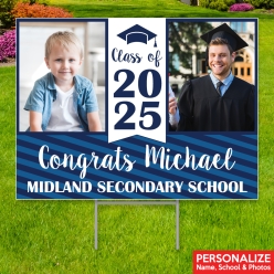 34% OFF: Classic Then & Now Grad Photo PERSONALIZED Yard Sign