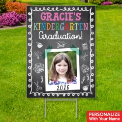 Kindergarten Grad Chalkboard PERSONALIZED Yard Sign