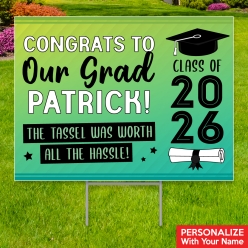 Grad Cool All Weather PERSONALIZED Large Yard Sign
