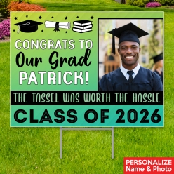 Grad Cool Photo PERSONALIZED Large Yard Sign