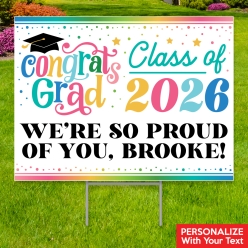 Grad Girl All Weather PERSONALIZED Large Yard Sign