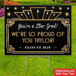 Grad Glam All Weather PERSONALIZED Large Yard Sign
