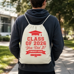 Class of 2026 You Did It Custom Drawstring Backpack