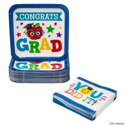Elementary Congrats Grad Disposable Tableware Set for 50 Guests