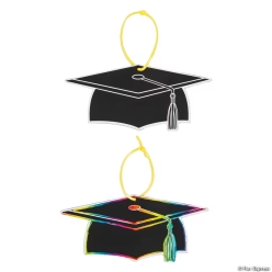 Magic Color Scratch Graduation Mortarboard Caps-24Pk
