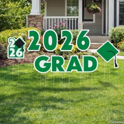Graduation Green 2026 Grad Yard Sign Set