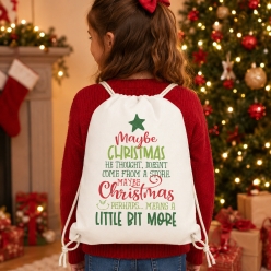 Maybe Christmas Grinch Drawstring Backpack